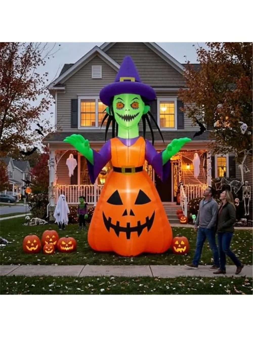Giant 12ft Halloween Inflatable Yard Decor Witch Outdoor Decorations, with